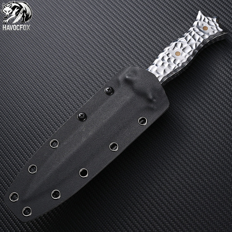 Hammer Texture Double Edge Tactical Dagger Fixed Blade Knife