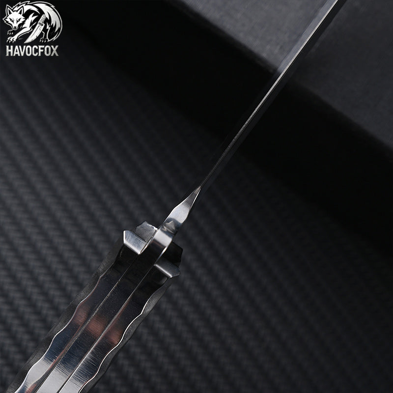 Hammer Texture Double Edge Tactical Dagger Fixed Blade Knife