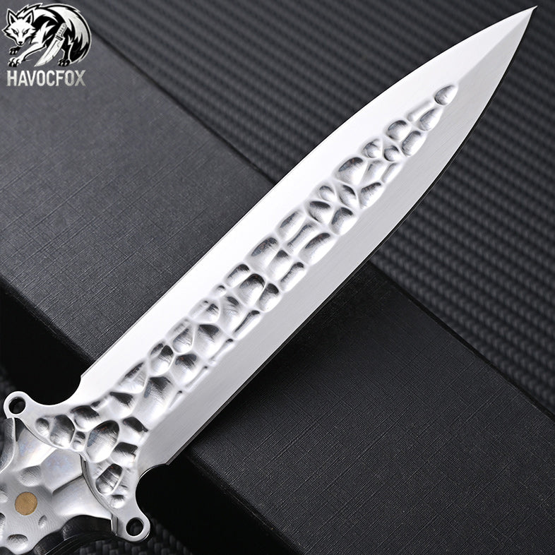 Hammer Texture Double Edge Tactical Dagger Fixed Blade Knife