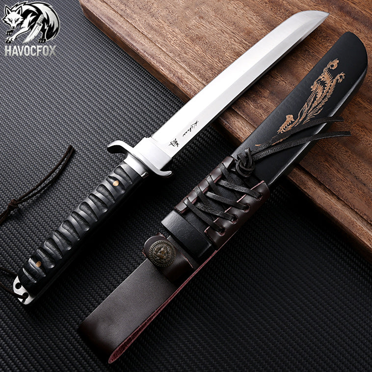 Japanese Tanto Tactical Fixed Blade Knife(Black Samurai Edition)