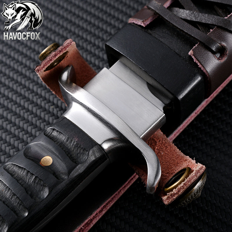Japanese Tanto Tactical Fixed Blade Knife(Black Samurai Edition)