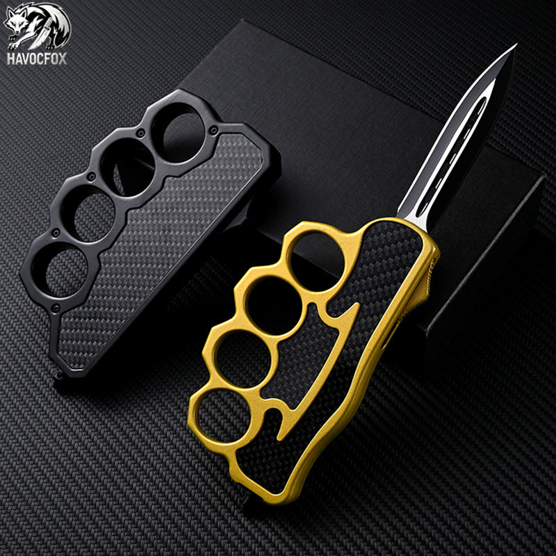 Black/Gold OTF Automatic Knife
