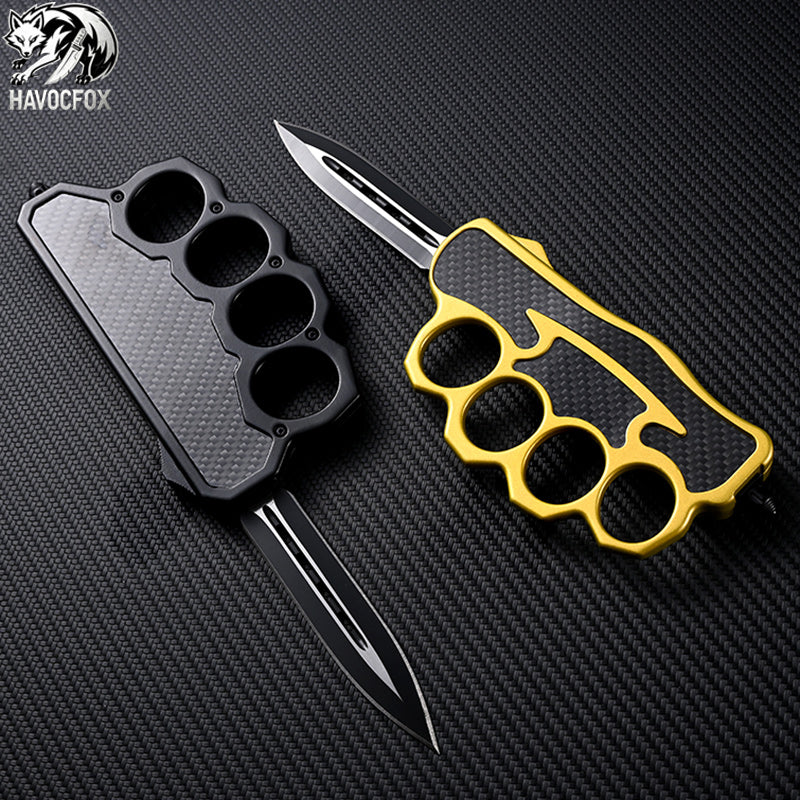 Black/Gold OTF Automatic Knife