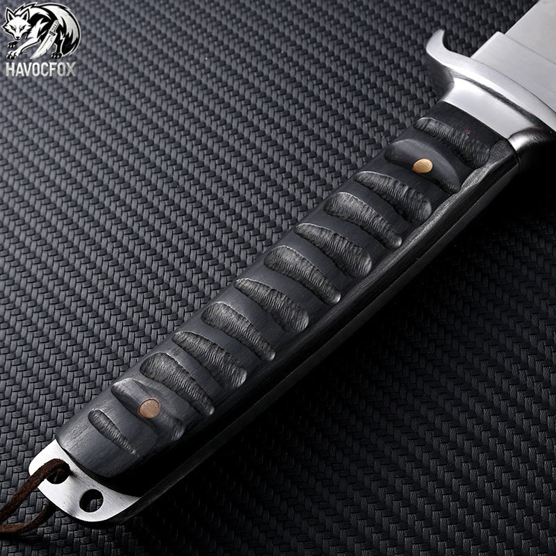 Japanese Tanto Tactical Fixed Blade Knife(Black Samurai Edition)