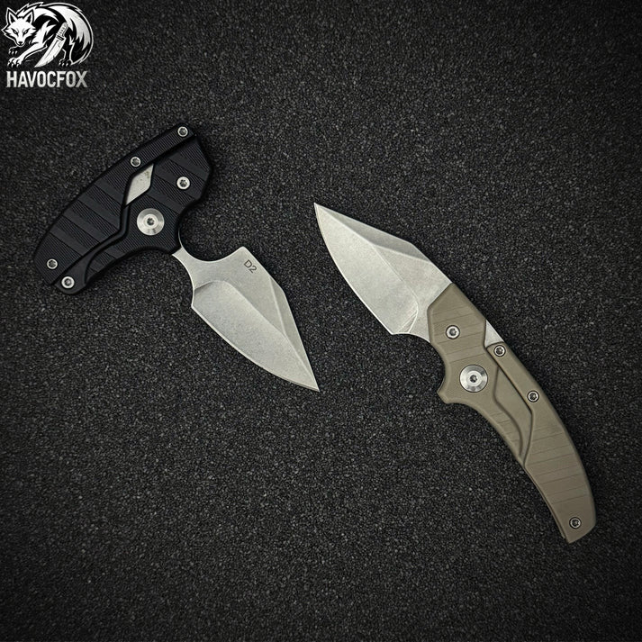 Dual-form folding spiked knife