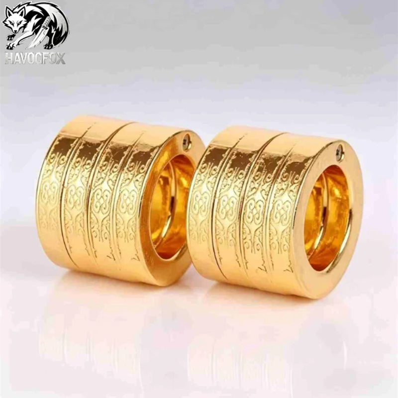 Four Finger Brass Knuckle Duster Fidget Ring Stainless Steel Foldable Defense-GS140