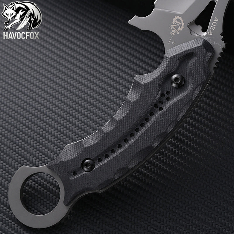 AUS-10 Tactical Karambit Fixed Blade Knife
