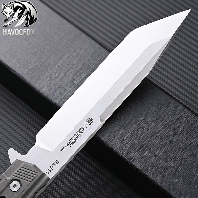SKD11 Mecha Tactical Tanto Fixed Blade Knife