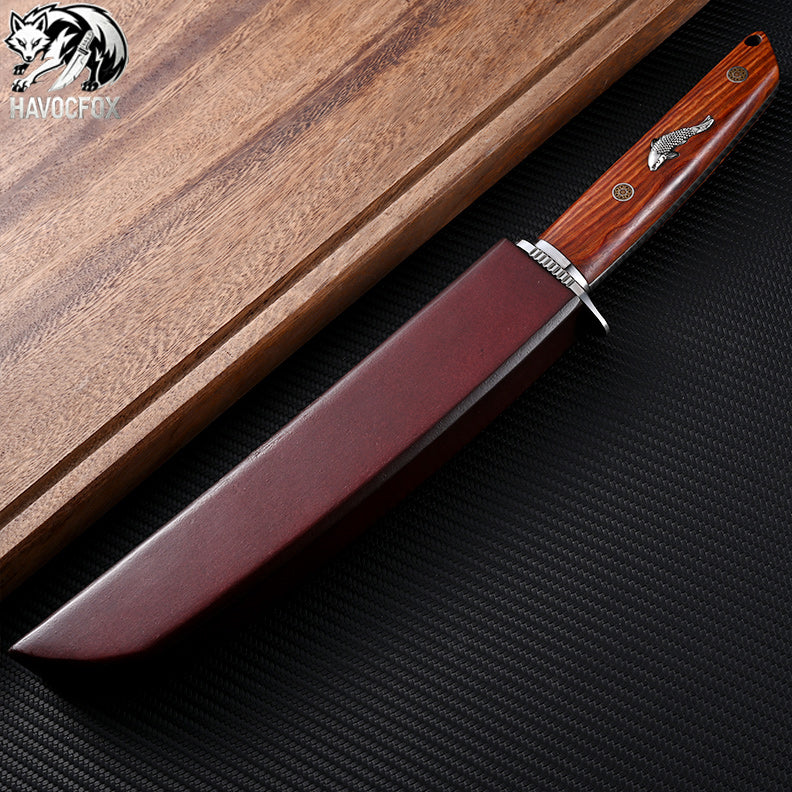 Carp Inlay Japanese Tanto M390 Multi-functional Outdoor Fixed Blade Knife