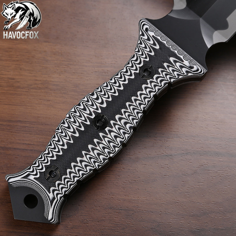 Miller Bros M9 Wave Pattern Micarta Handle Full Tang Survival Tactical Dagger Fixed Blade Knife