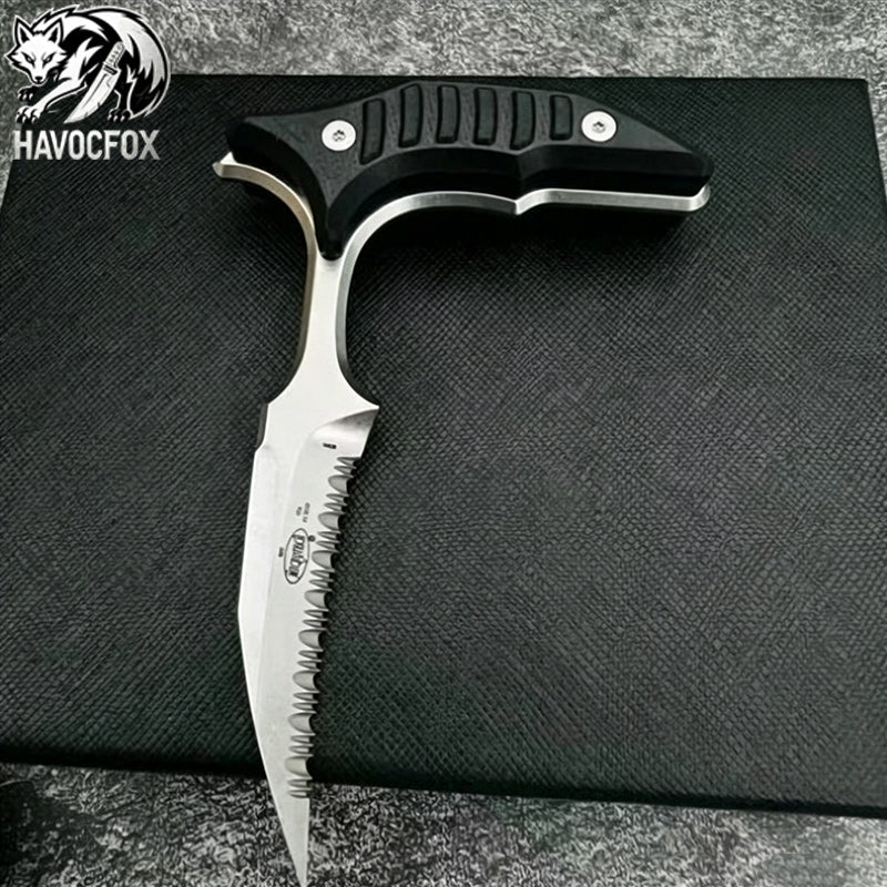 MicroTech Double bee shaped push type dagger serrated DLC blade-GS128