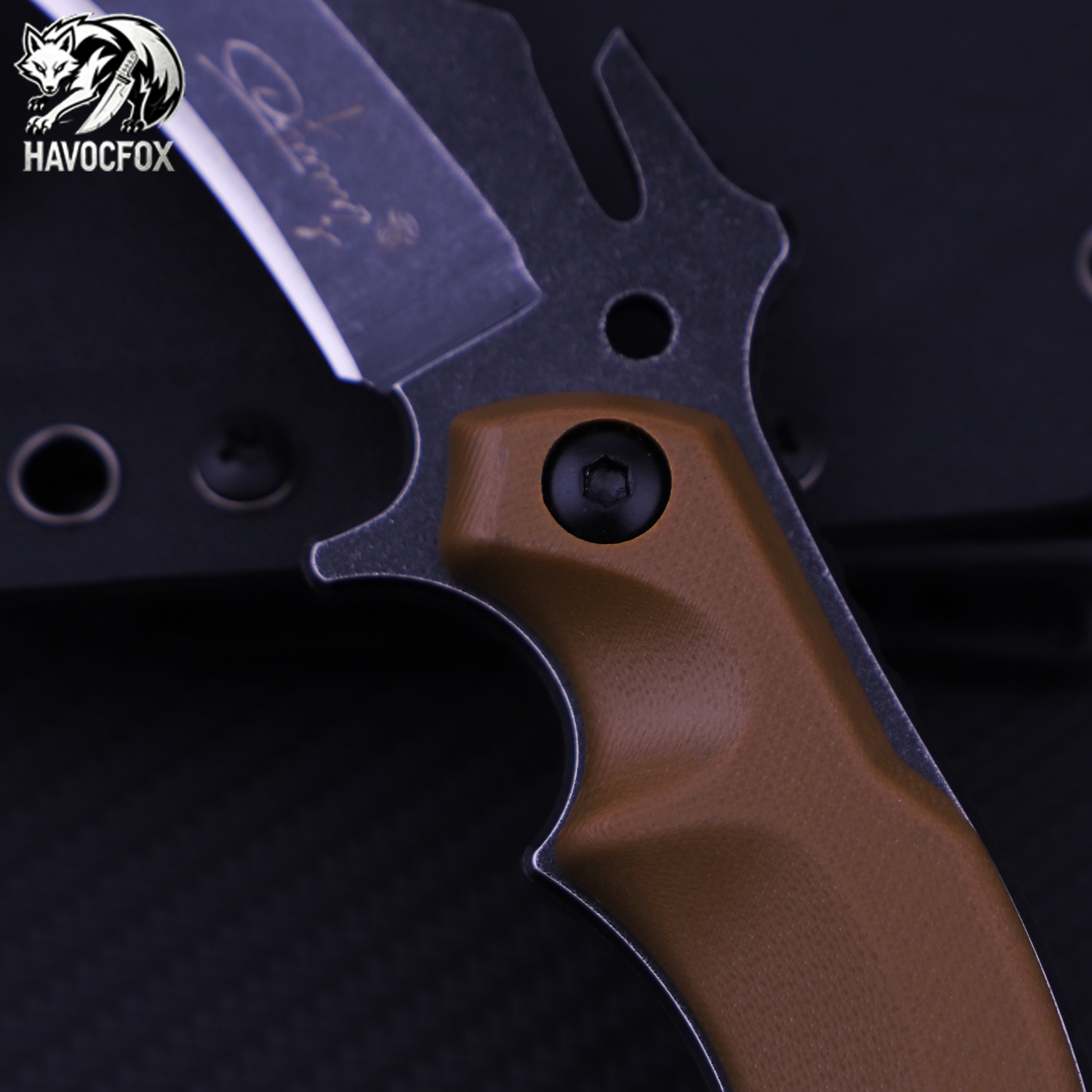 Tan G10 Handle Half Serrated Tanto Tactical Fixed Blade Survival Knife