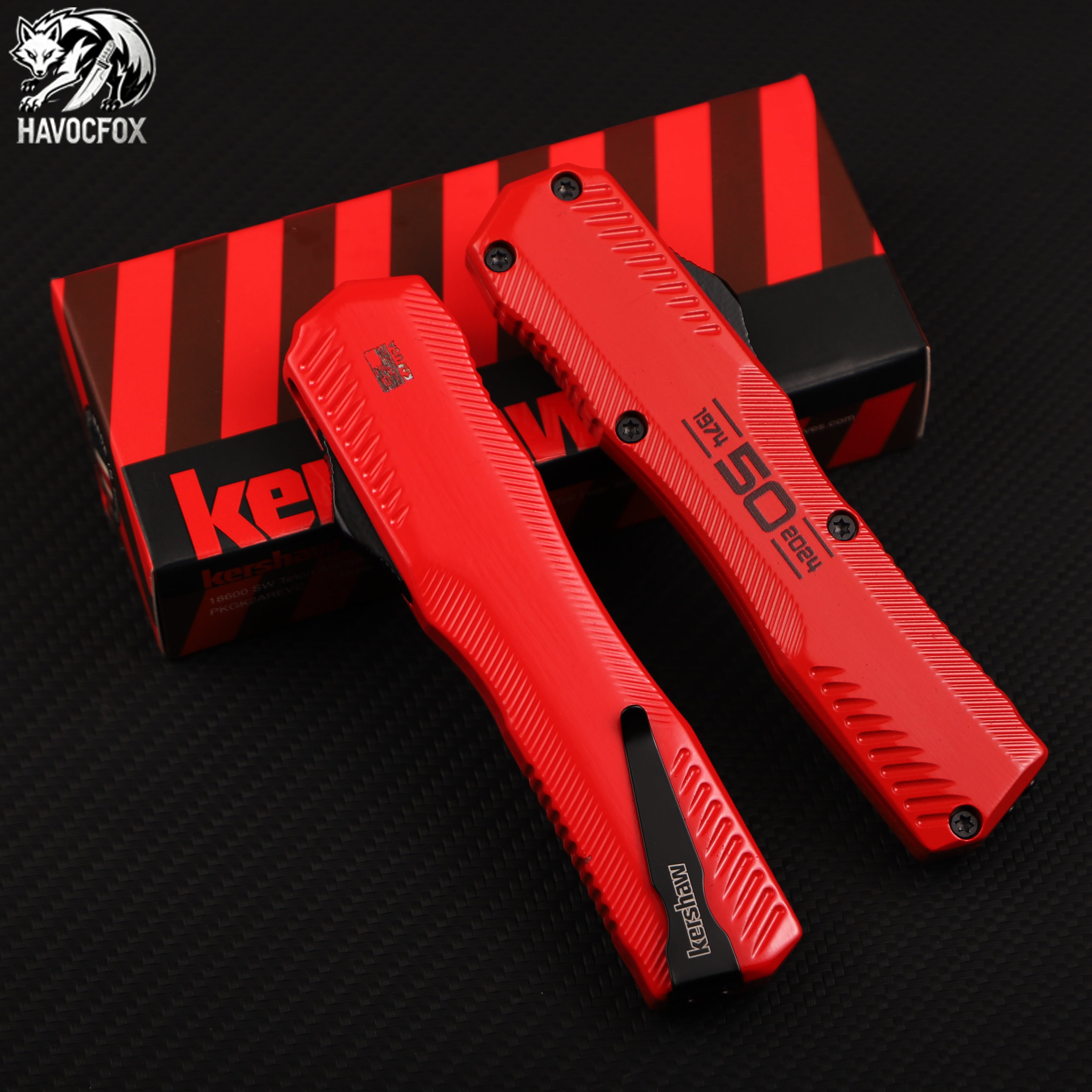 Red OTF Tactical Automatic Knife