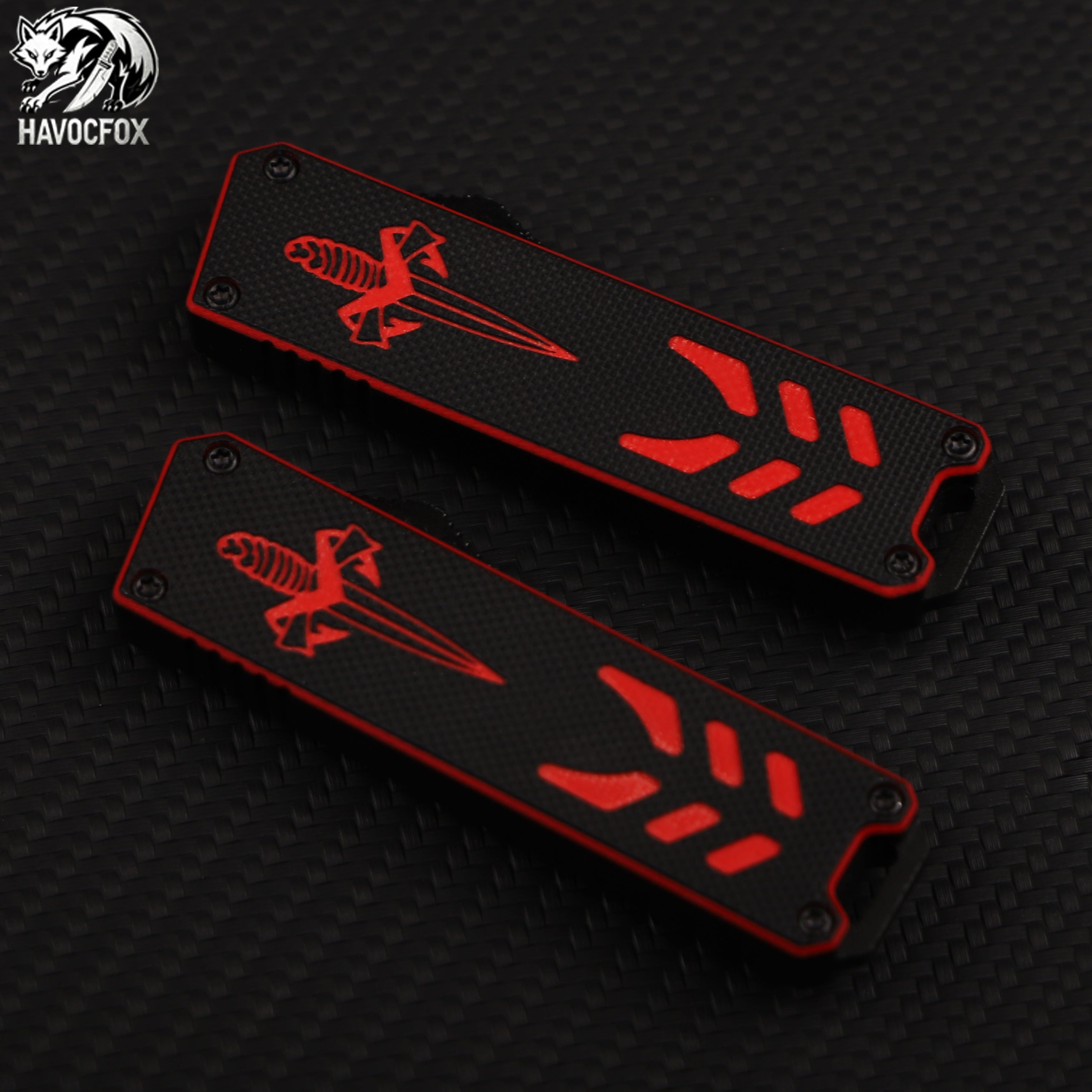 Black and Red OTF Tactical Pocket Knife