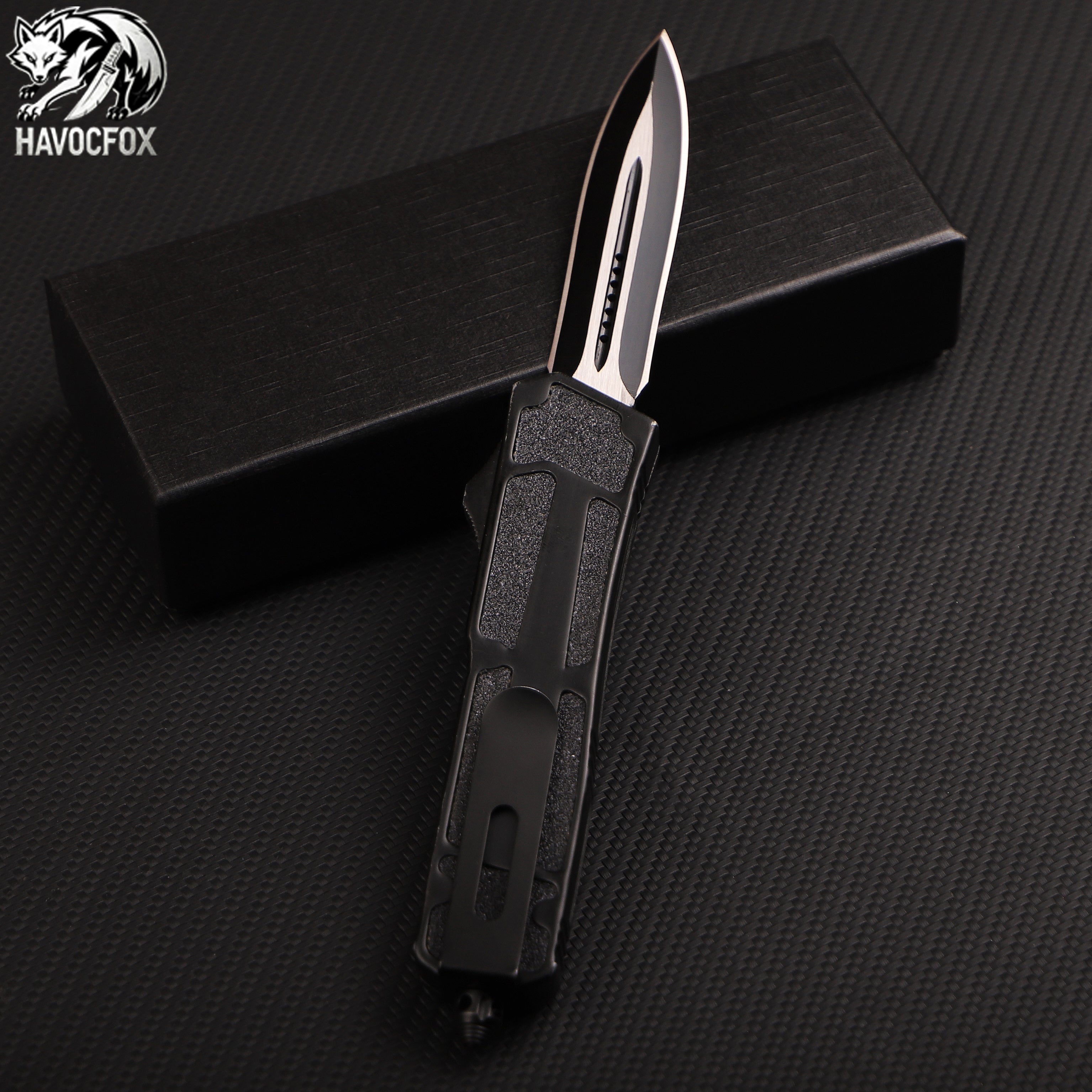 KG Scarab Skull Engraved OTF Automatic Knife
