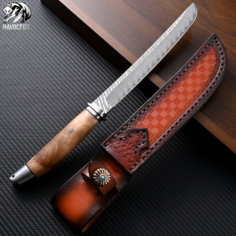 Damascus Japanese Fixed Blade Knife
