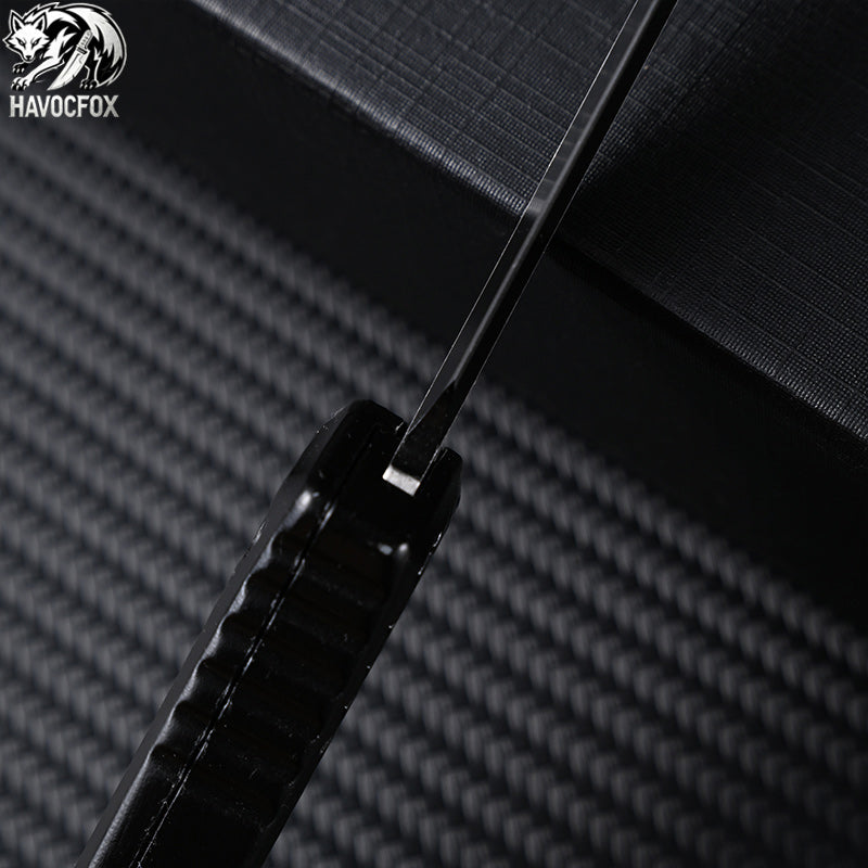 Purple Flake Carbon Fiber OTF Tactical Out-The-Front Automatic Knife