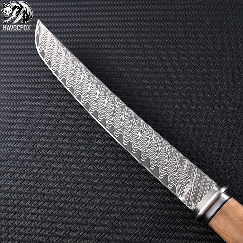 Damascus Japanese Fixed Blade Knife
