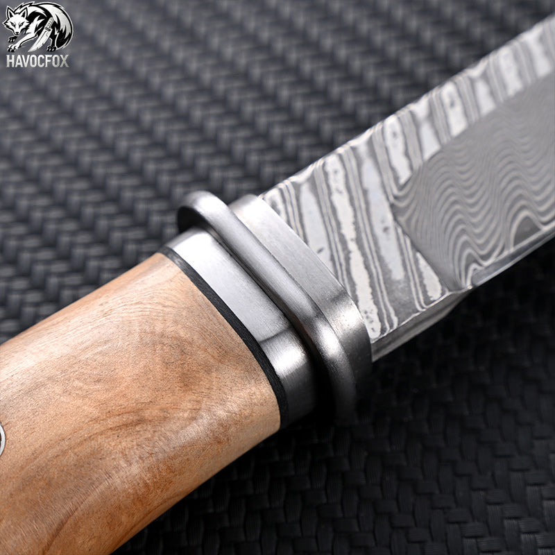 Damascus Japanese Fixed Blade Knife