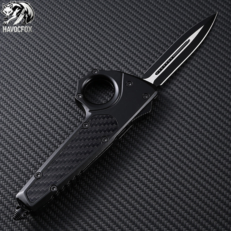 Black/Silver Tactical OTF Automatic Knife