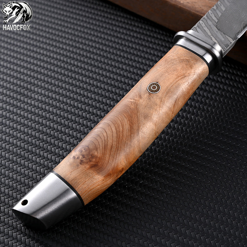 Damascus Japanese Fixed Blade Knife
