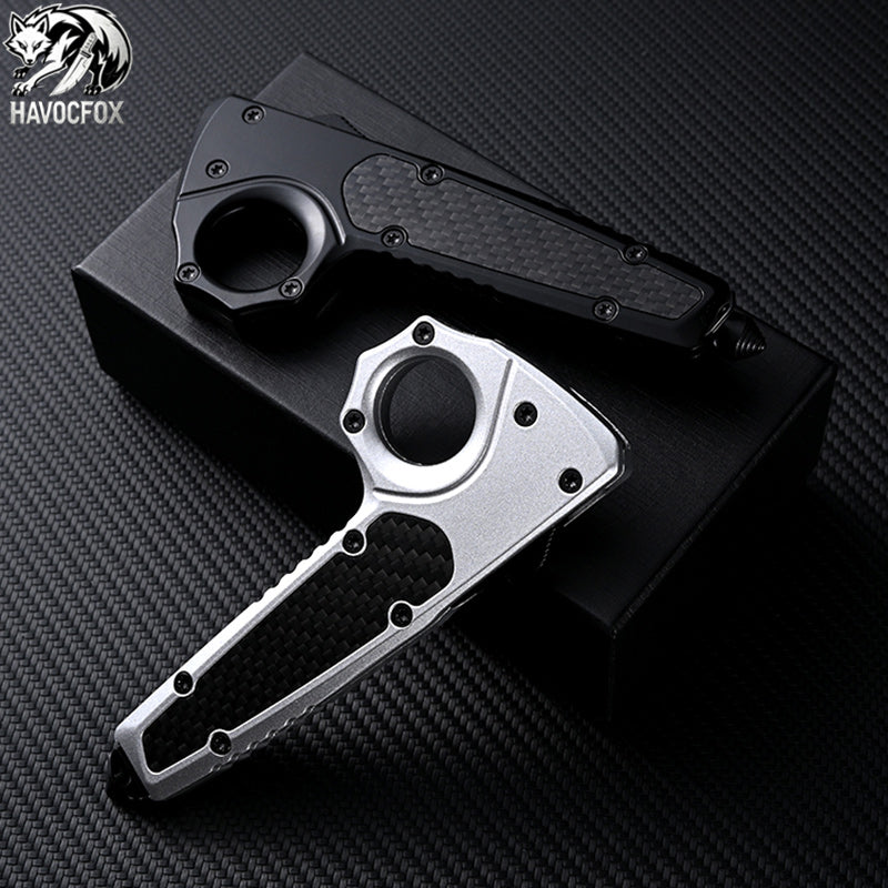 Black/Silver Tactical OTF Automatic Knife