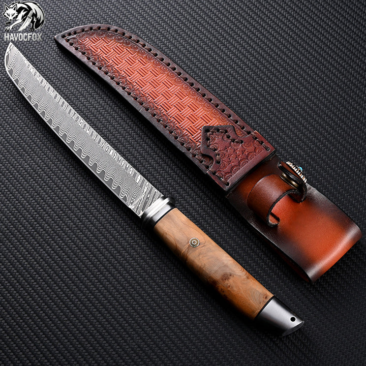 Damascus Japanese Fixed Blade Knife