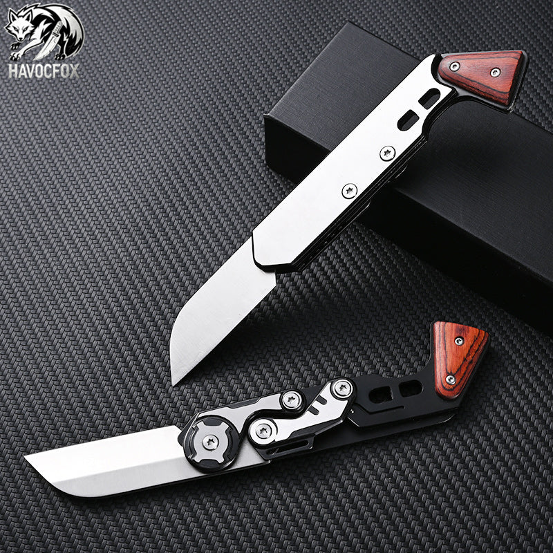 Multi-functional Mecha Style Mechanical Linkage Folding EDC Utility Pocket Knife