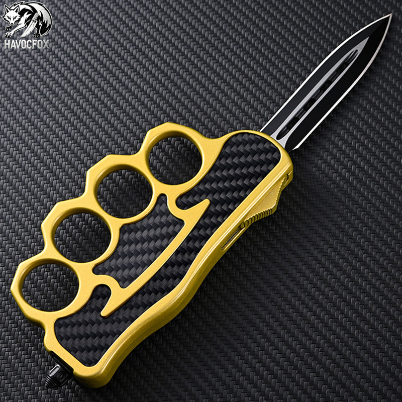 Black/Gold OTF Automatic Knife