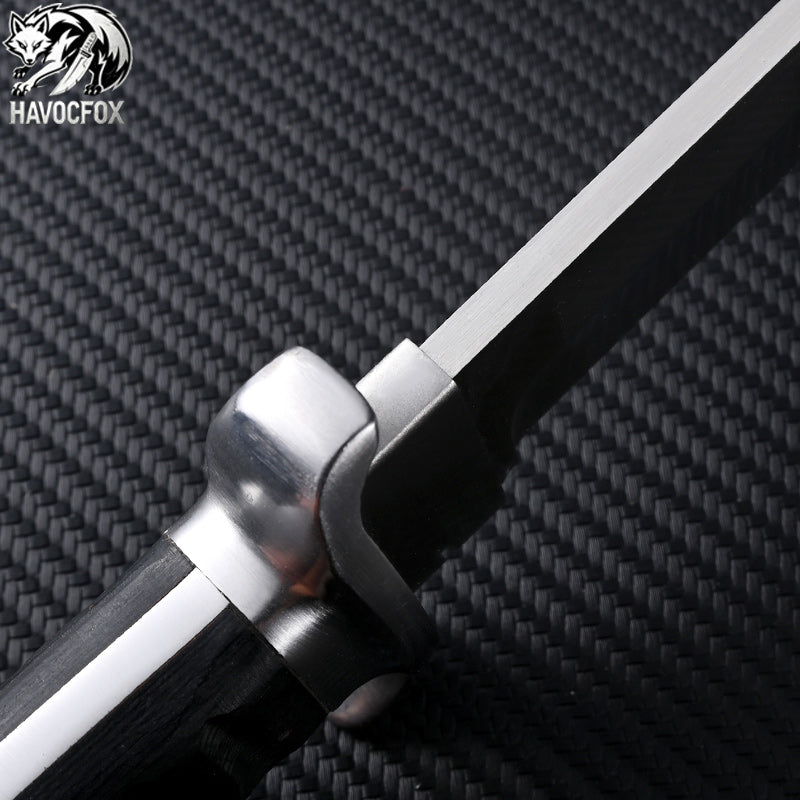 Japanese Tanto Tactical Fixed Blade Knife（Black Samurai Edition）