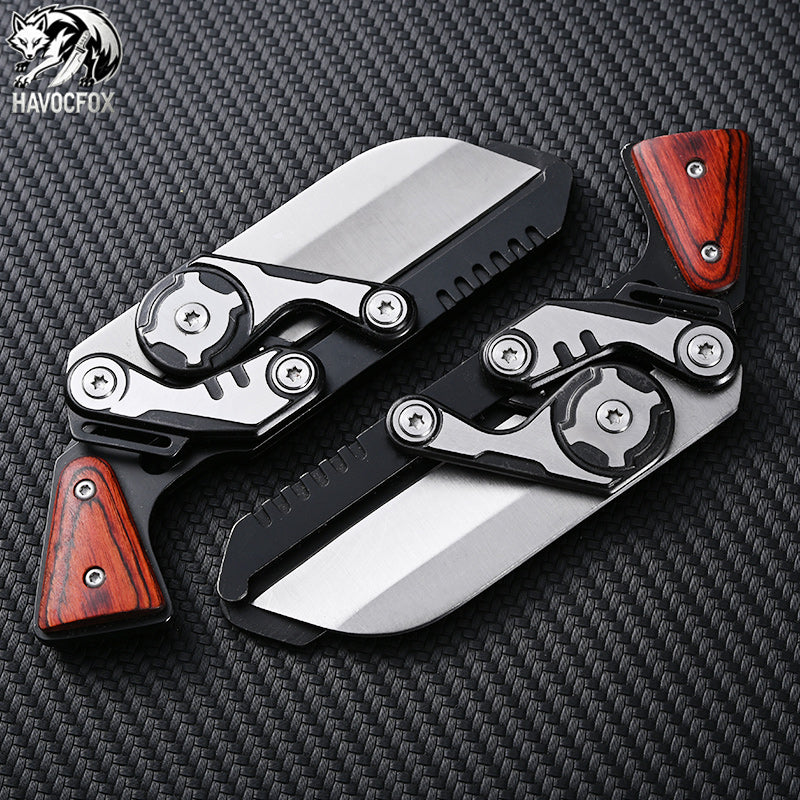 Multi-functional Mecha Style Mechanical Linkage Folding EDC Utility Pocket Knife