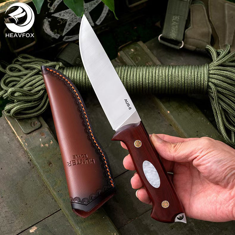 D2 Rosewood Handle Outdoor Tactical Knife