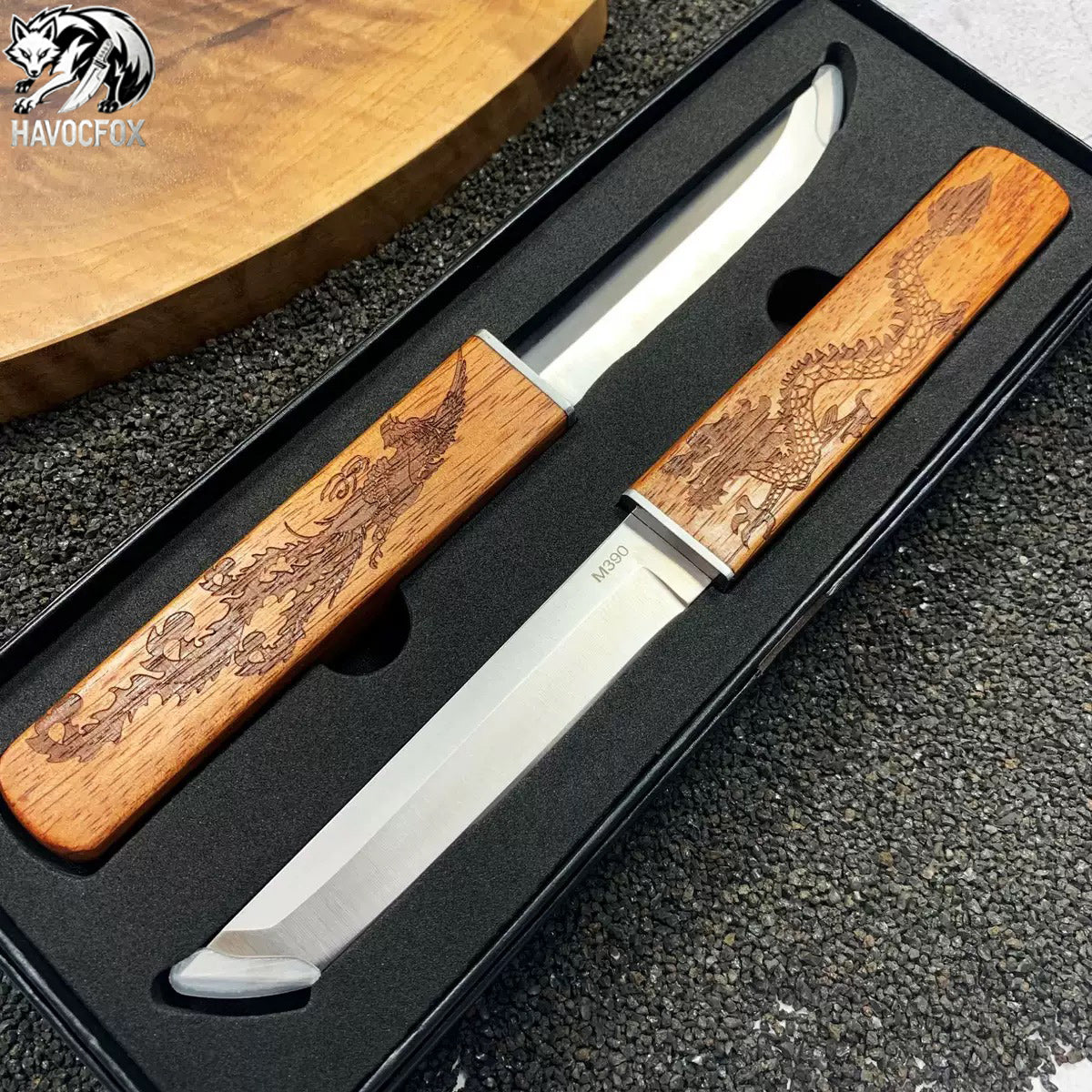 M390 Dragon and Phoenix TwoKitchen Knifes Gift Set