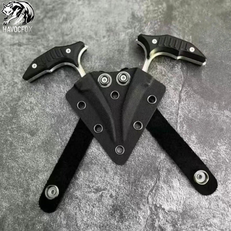 MicroTech Double bee shaped push type dagger serrated DLC blade-GS128