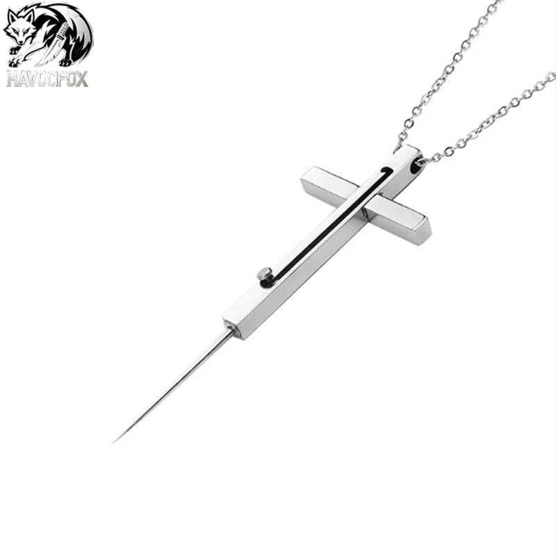 Metal Self Defense Necklace Needle Knife-GS105