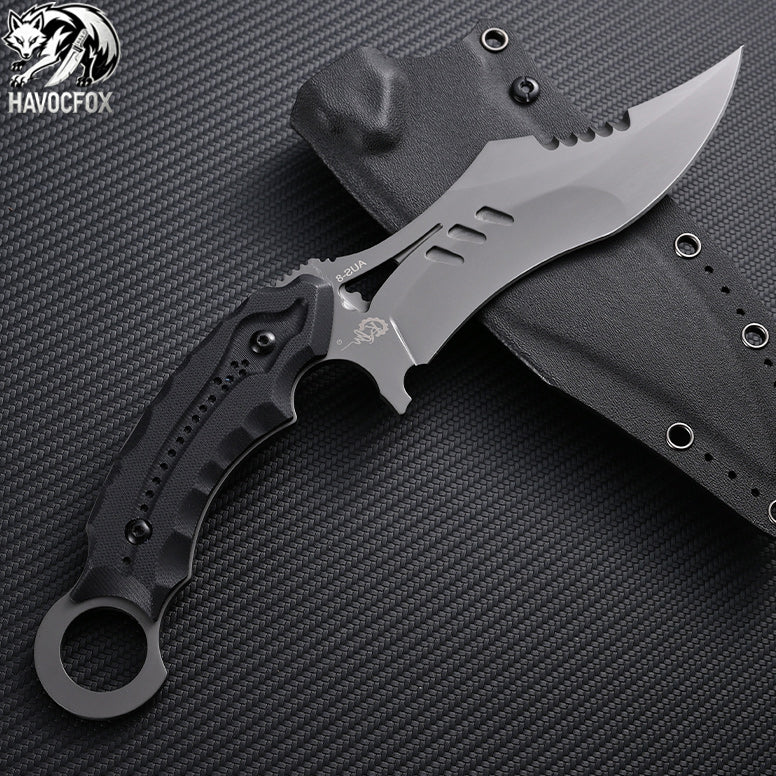 AUS-10 Tactical Karambit Fixed Blade Knife