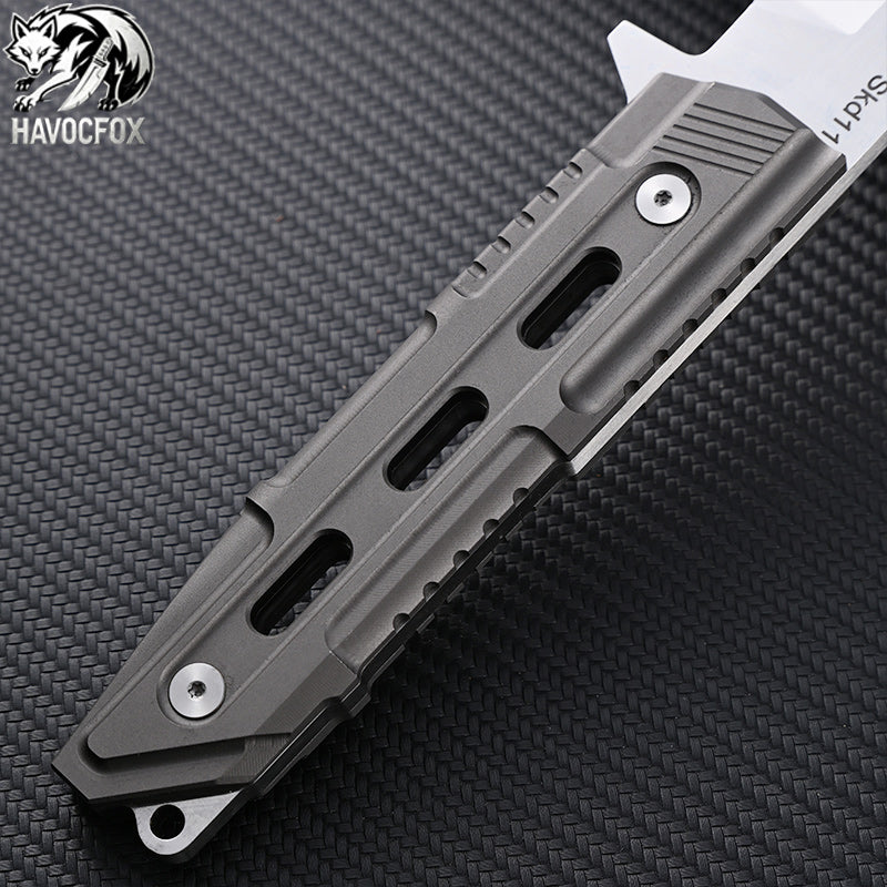 SKD11 Mecha Tactical Tanto Fixed Blade Knife