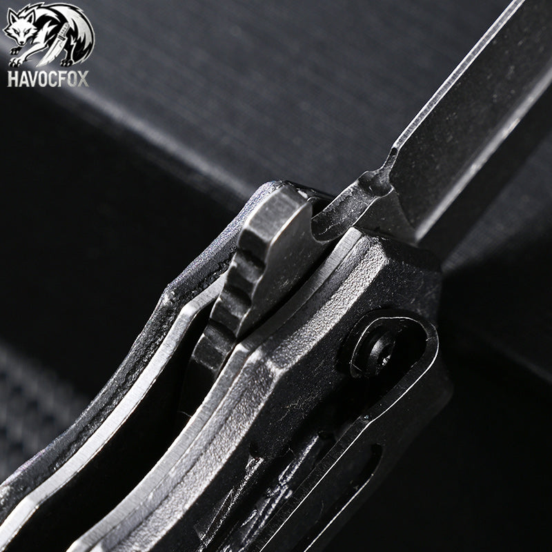 3D Embossed Aluminum Handle Double Spear Point Side Flip Folding Pocket Knife