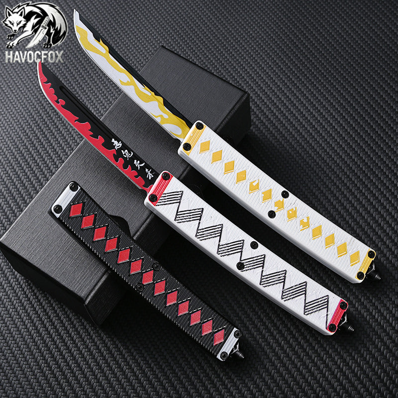 Three-color aluminum handle Out-The-Front Automatic Knife