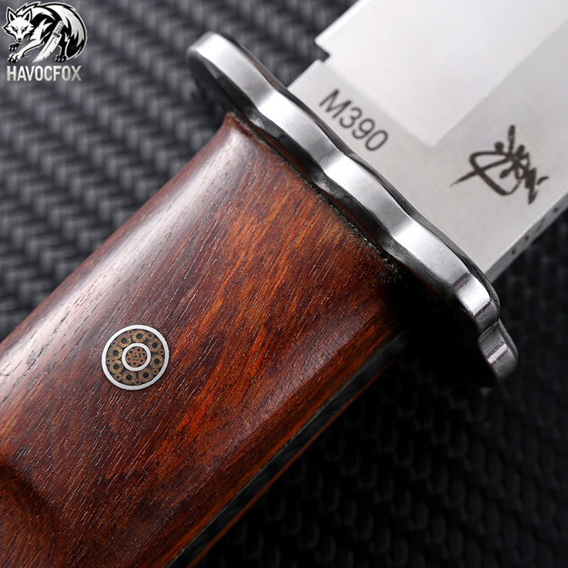 Japanese-style flat-head short blade multi-functional outdoor fixed-blade knife