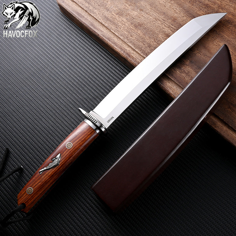 Carp Inlay Japanese Tanto M390 Multi-functional Outdoor Fixed Blade Knife
