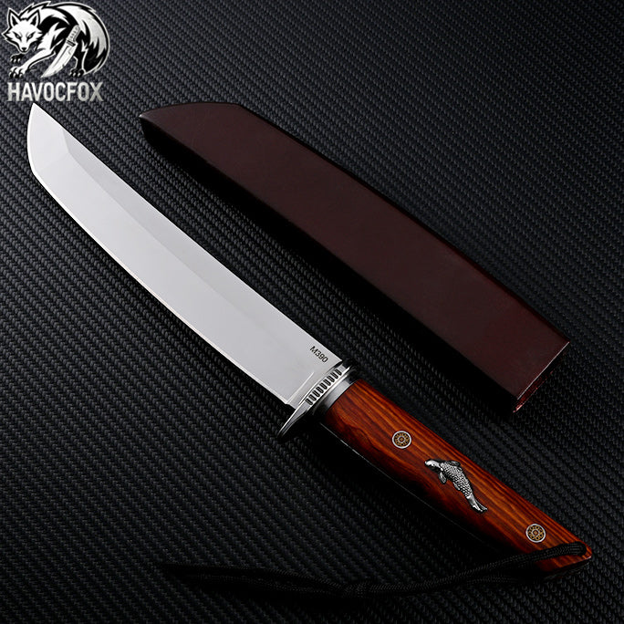 Carp Inlay Japanese Tanto M390 Multi-functional Outdoor Fixed Blade Knife