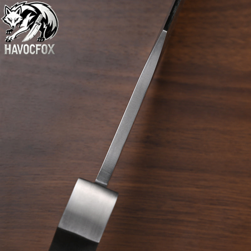 AUS-10 Wood Handle Knuckle Guard Tactical Bowie Fixed Blade Knife