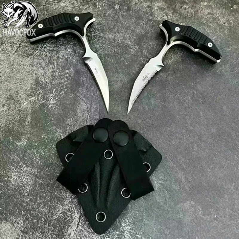 MicroTech Double bee shaped push type dagger serrated DLC blade-GS128