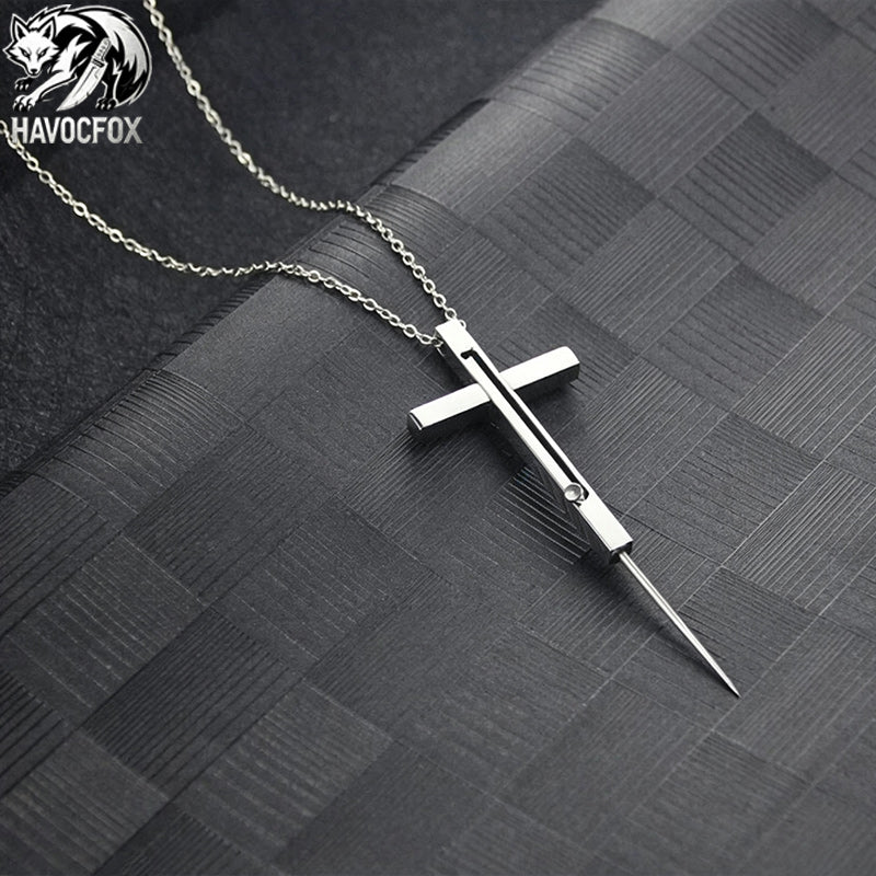 Metal Self Defense Necklace Needle Knife-GS105