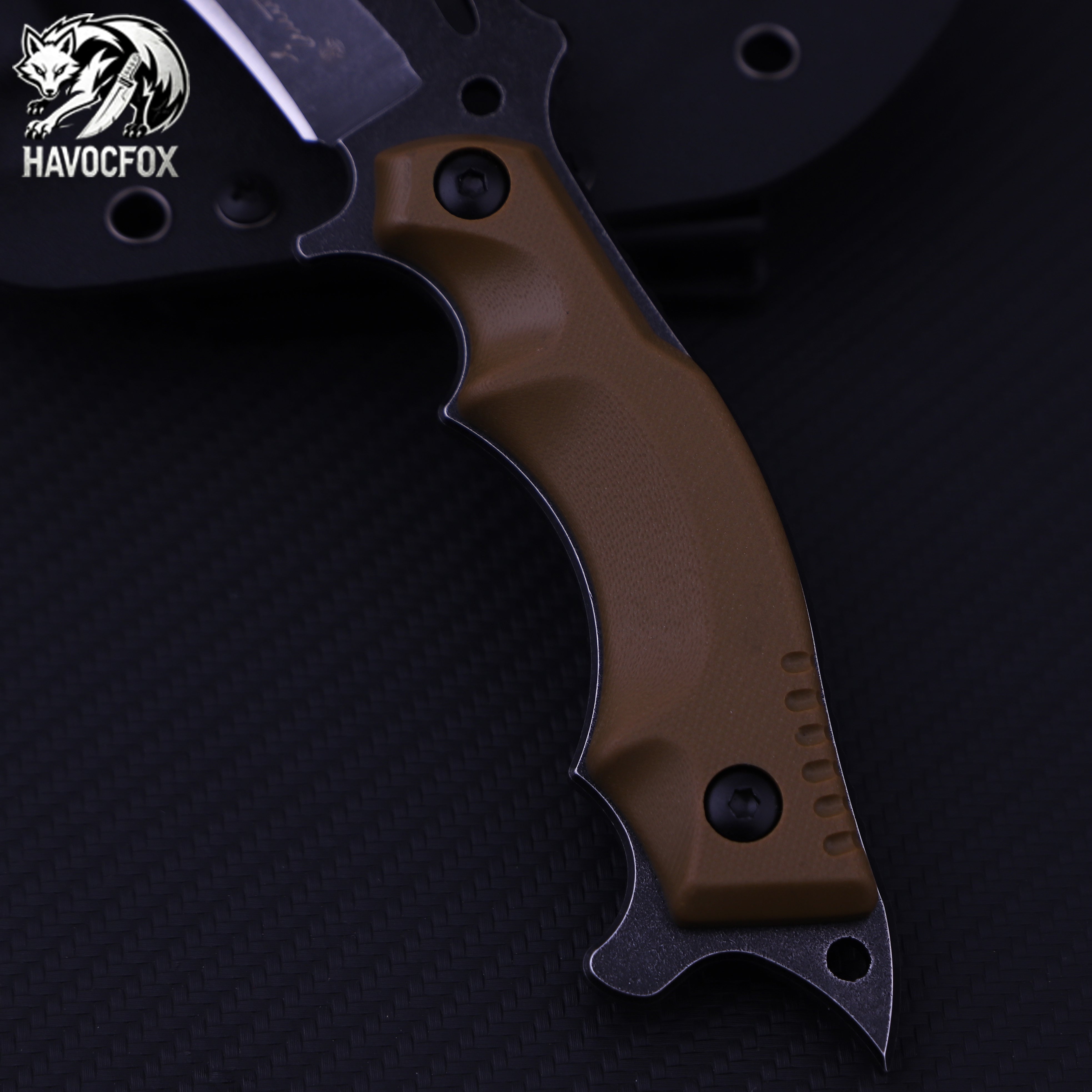 Tan G10 Handle Half Serrated Tanto Tactical Fixed Blade Survival Knife