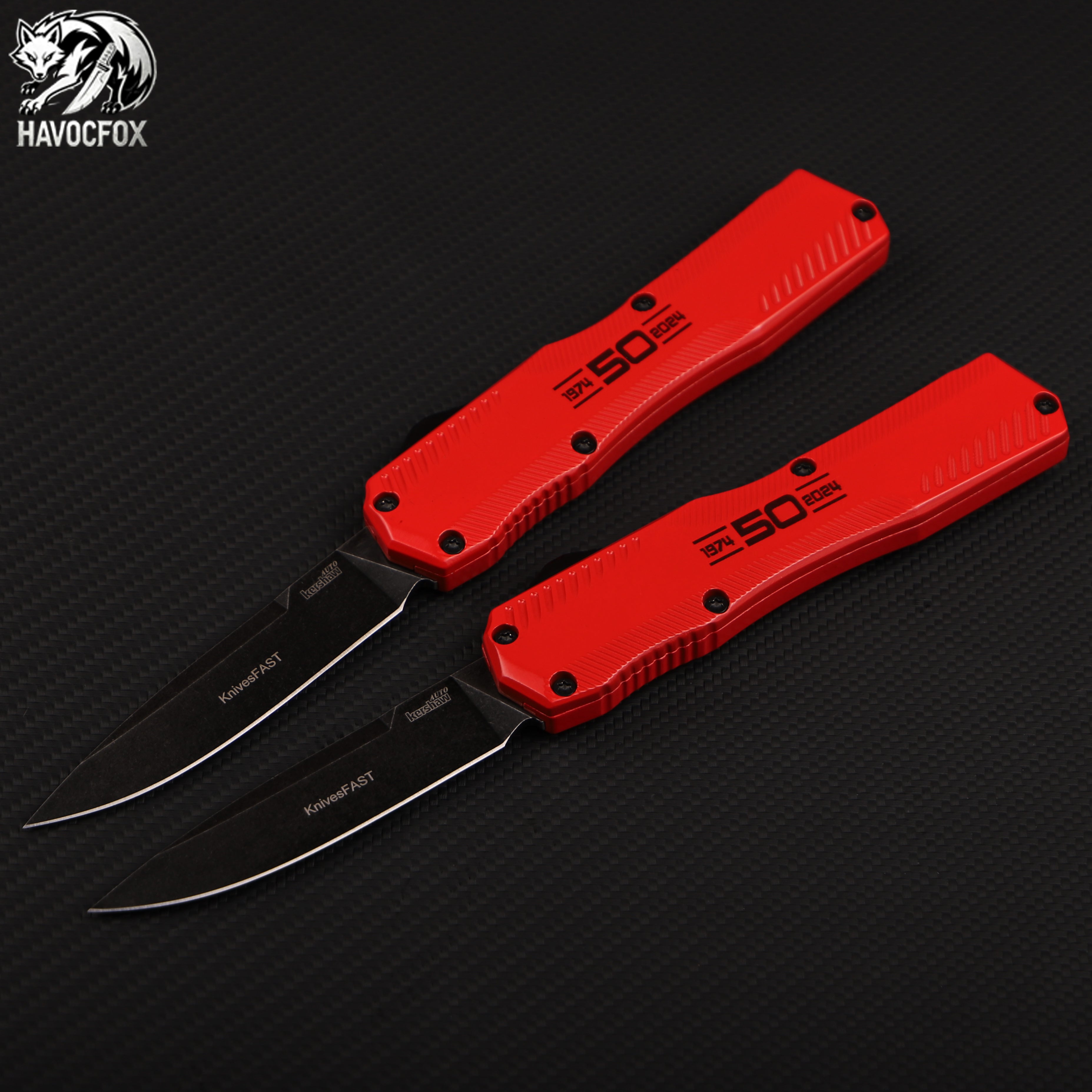 Red OTF Tactical Automatic Knife