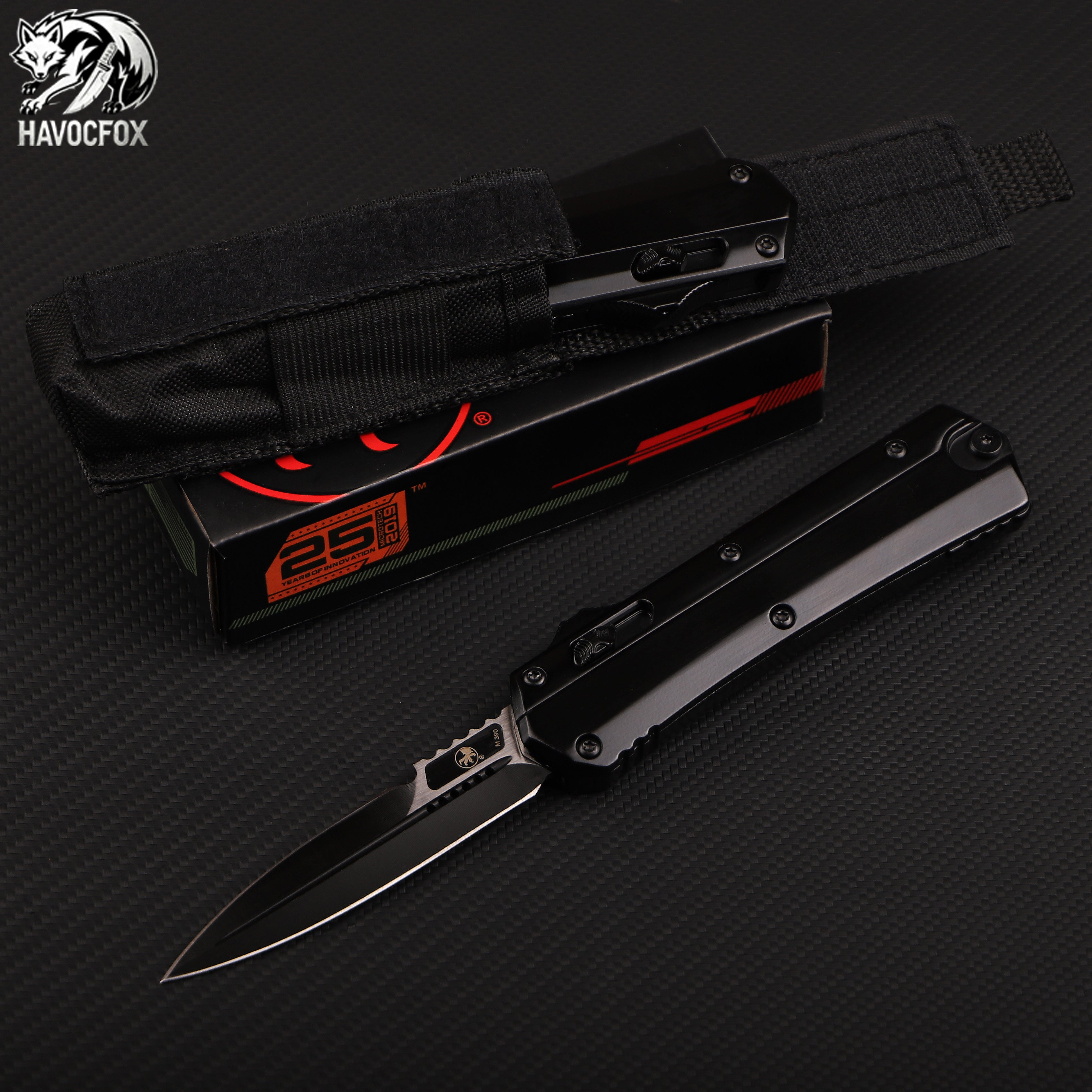 Black out-the-front automatic knife