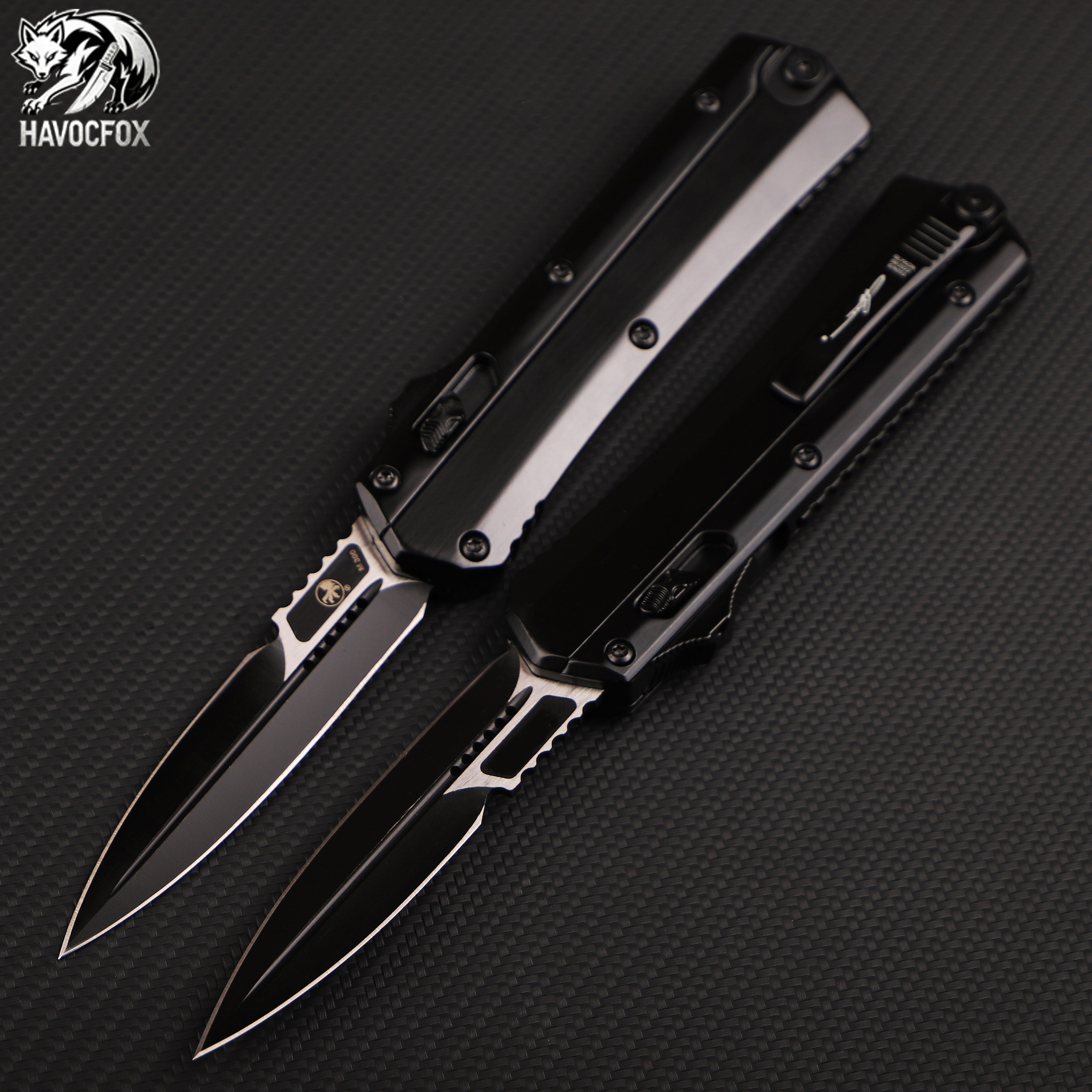Black out-the-front automatic knife