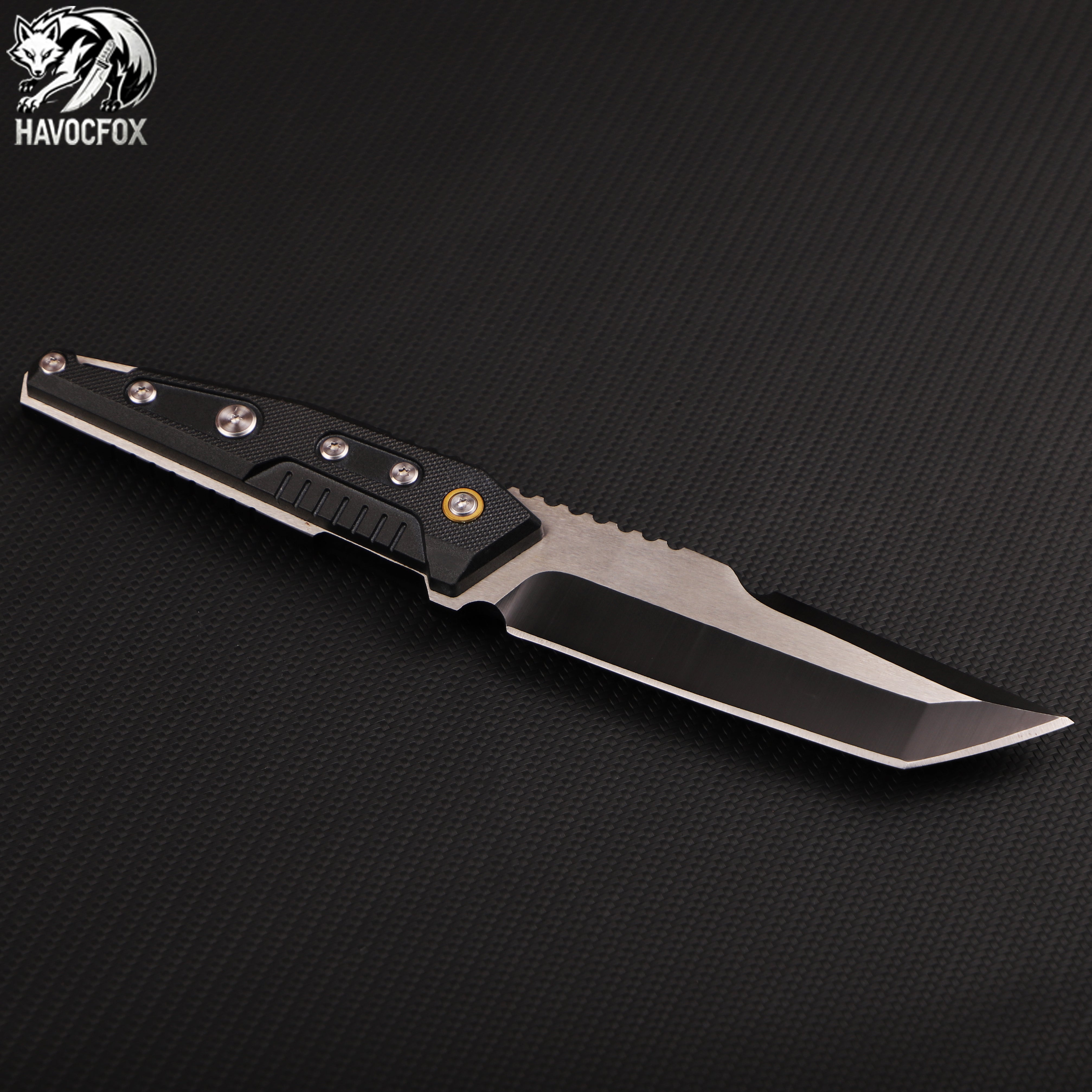 Black Tanto Tactical Fixed Blade Knife
